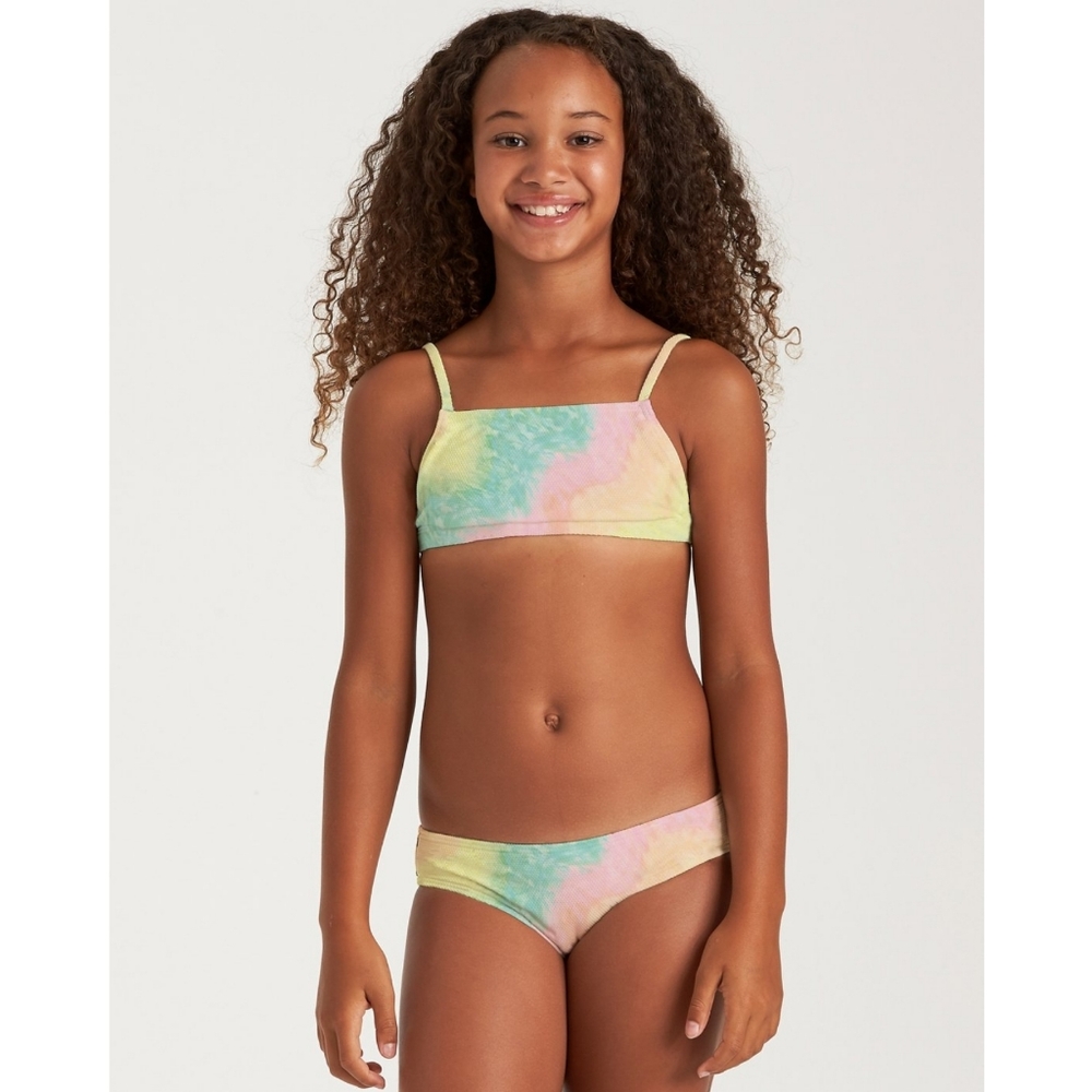 Billabong Kids Pastel Tie-Dye Bikini - Yellow, Pink, Green, Blue